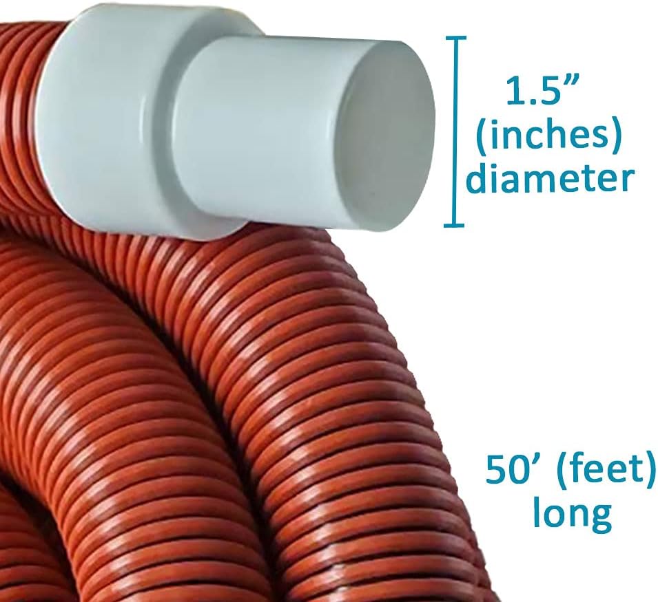 1.5 Inch x 50 Feet Vacuum Hose for In-Ground Swimming Pools E90733