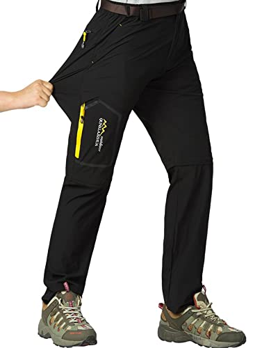 Mens Hiking Stretch Pants Convertible Quick Dry Lightweight Zip Off Outdoor Pants Y124426