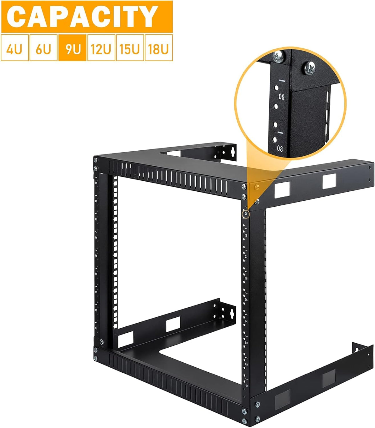 12U 19 Wall Mount Server Rack Black O6792