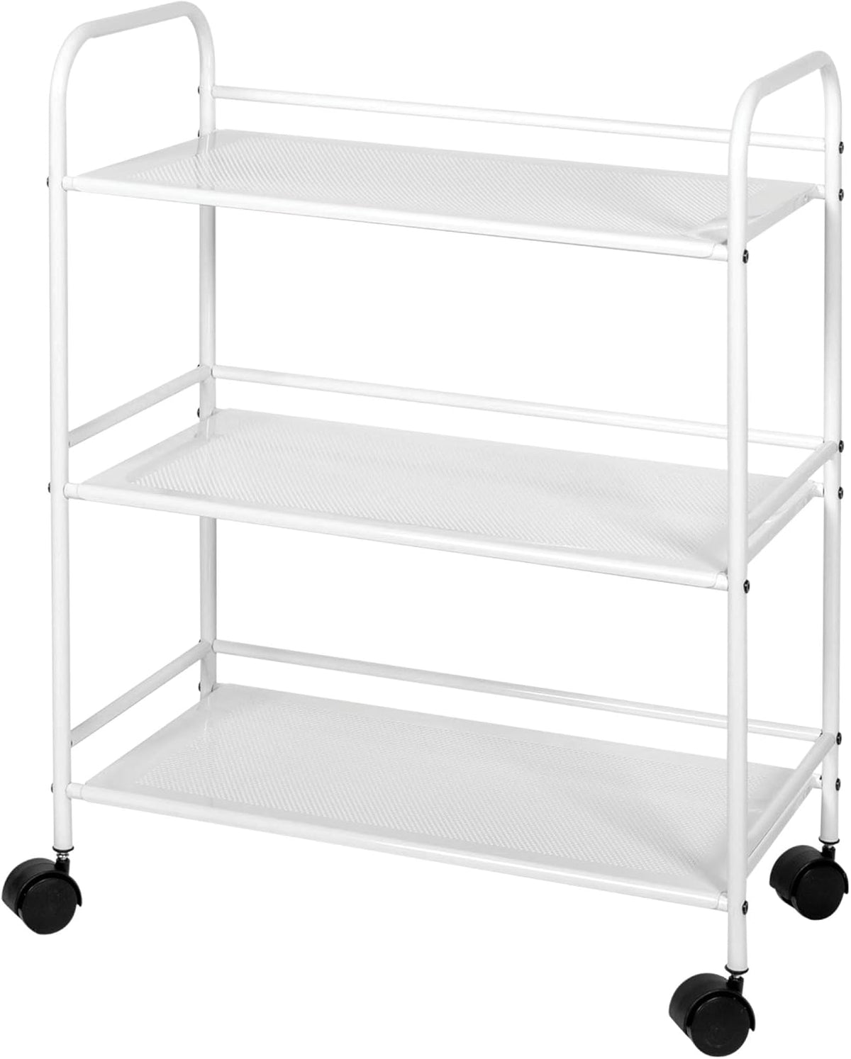 Black 4-Tier Metal Rolling Utility Cart Y8854