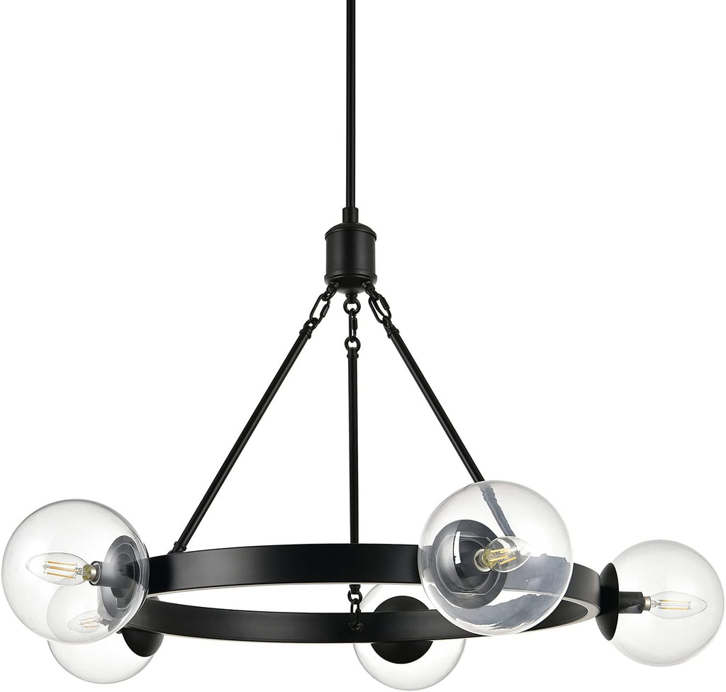 46 inch Satin Brass Frosted Glass Globe Chandelier B99521