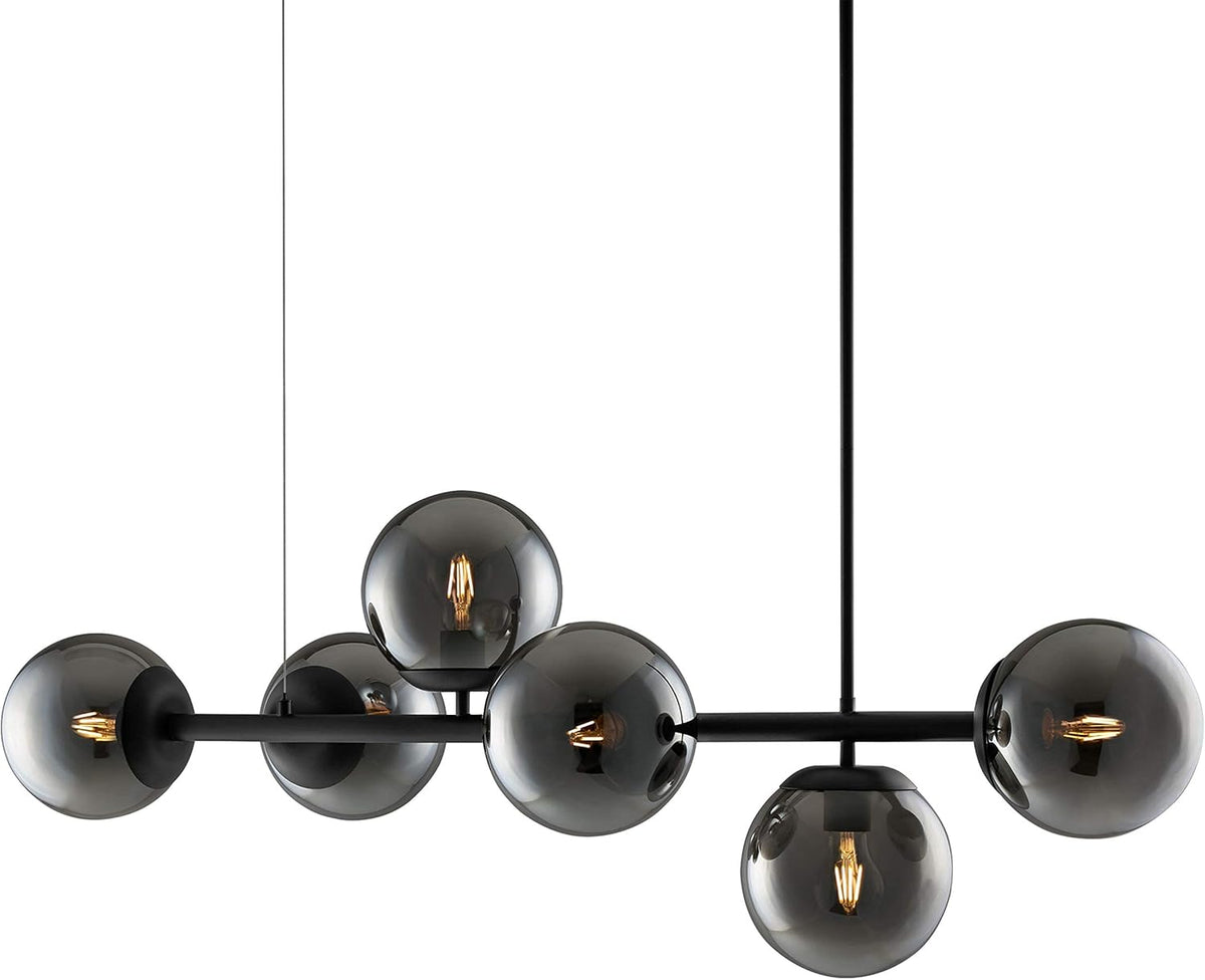 46 inch Satin Brass Frosted Glass Globe Chandelier B99521