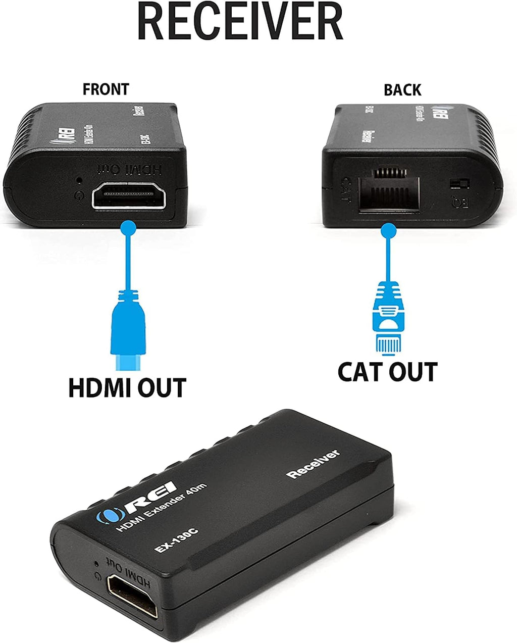 HDMI to Ethernet Extender RJ45 130 Feet 1080P Transmitter & Receiver X9467
