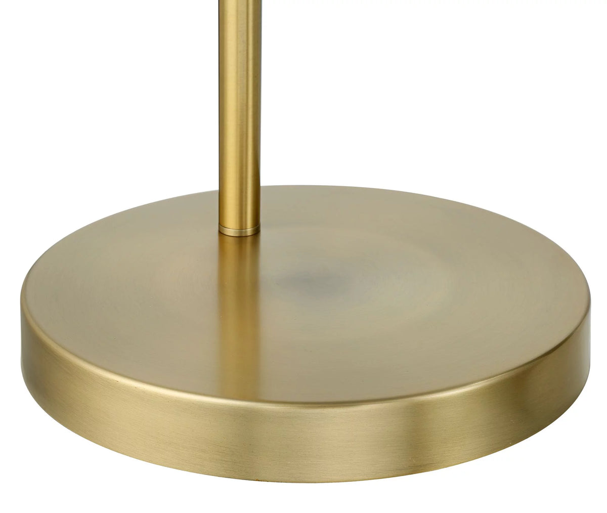 72" Tall Brass Metal Arc Floor Lamp with White Linen Drum Shade A708