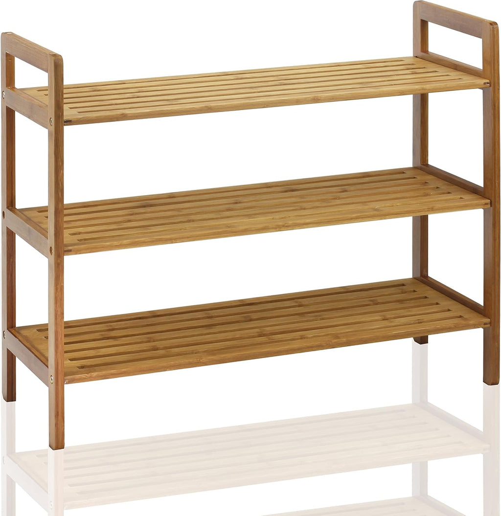 Natural Bamboo 3-Tier Shoe Rack G2978