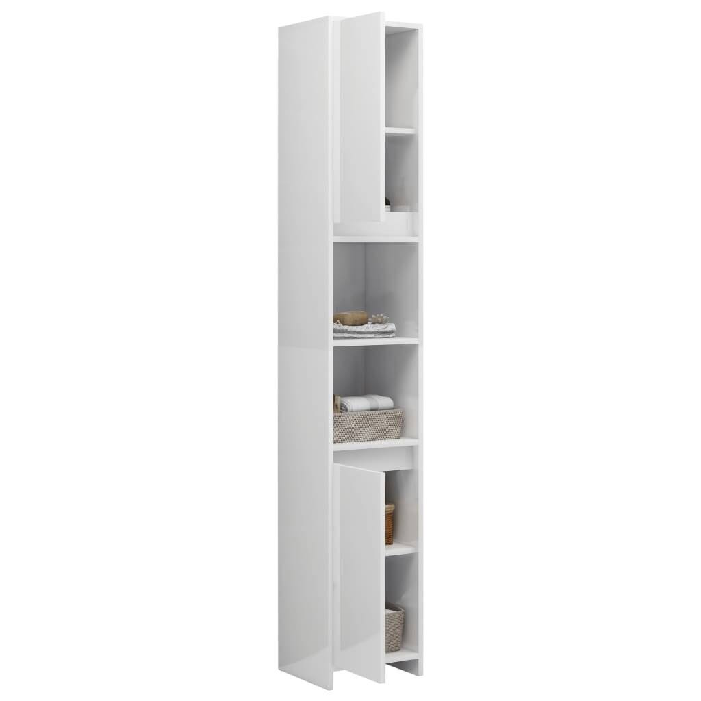 High Gloss White Chipboard Bathroom Cabinet O13338