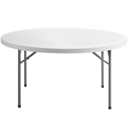 5 Pack 72" Round White Plastic Folding Table O8100