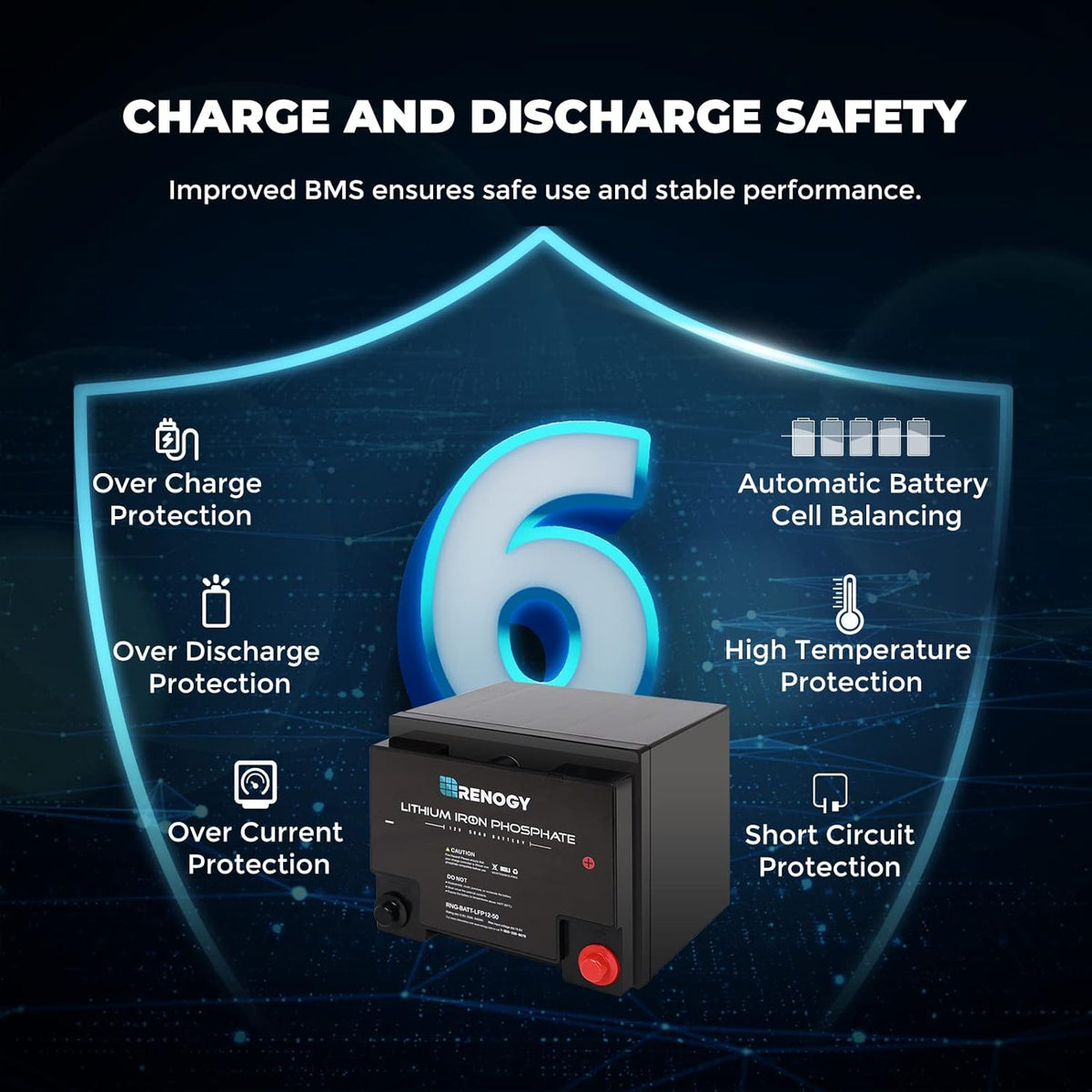 12 Volt 50Ah Lithium-Iron Phosphate Battery V4196