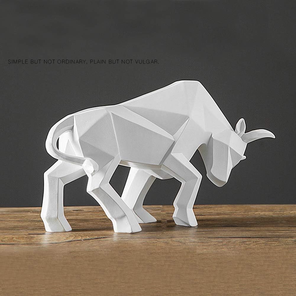 Geometric Ox Statue Ornament Animal Figurine B694