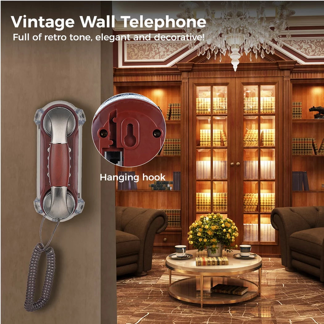 Vintage Wall-Mounted Telephone with Blue Indicator E554