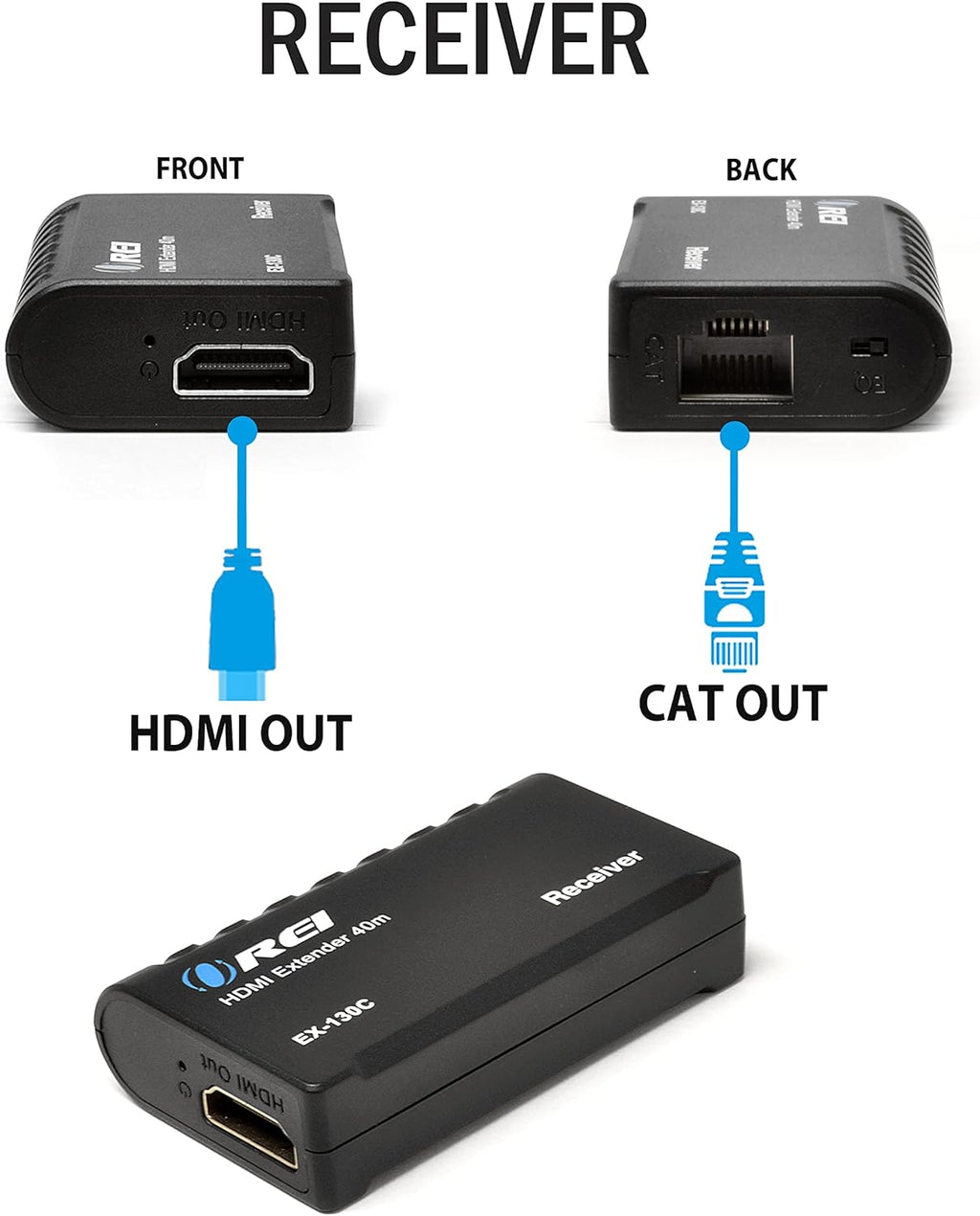HDMI to Ethernet Extender RJ45 130 Feet 1080P Transmitter & Receiver X9467