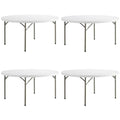 5 Pack 72" Round White Plastic Folding Table O8100