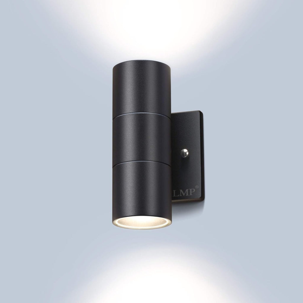 Black Aluminum 2 Lights Outdoor Wall Light K76453