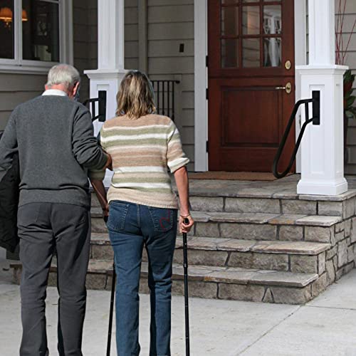 Outdoor Handrail Wall Mount, Polished White Finished Grab Bars, 28.7" Length Iron Pipe I615869