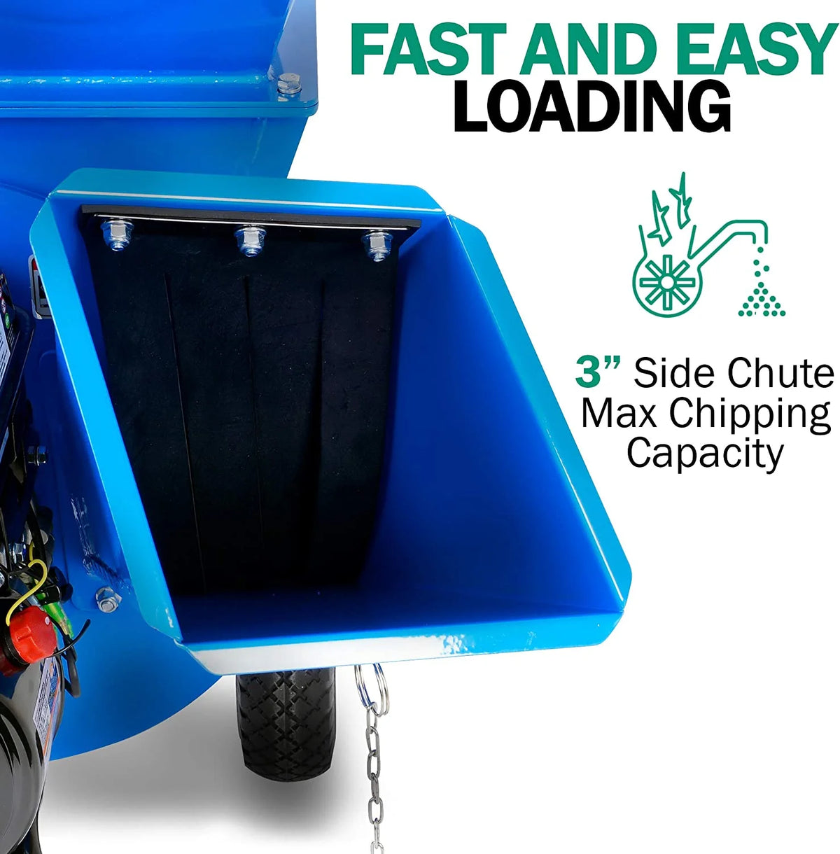 7HP 212CC Gas Wood Chipper Shredder Mulcher I710698