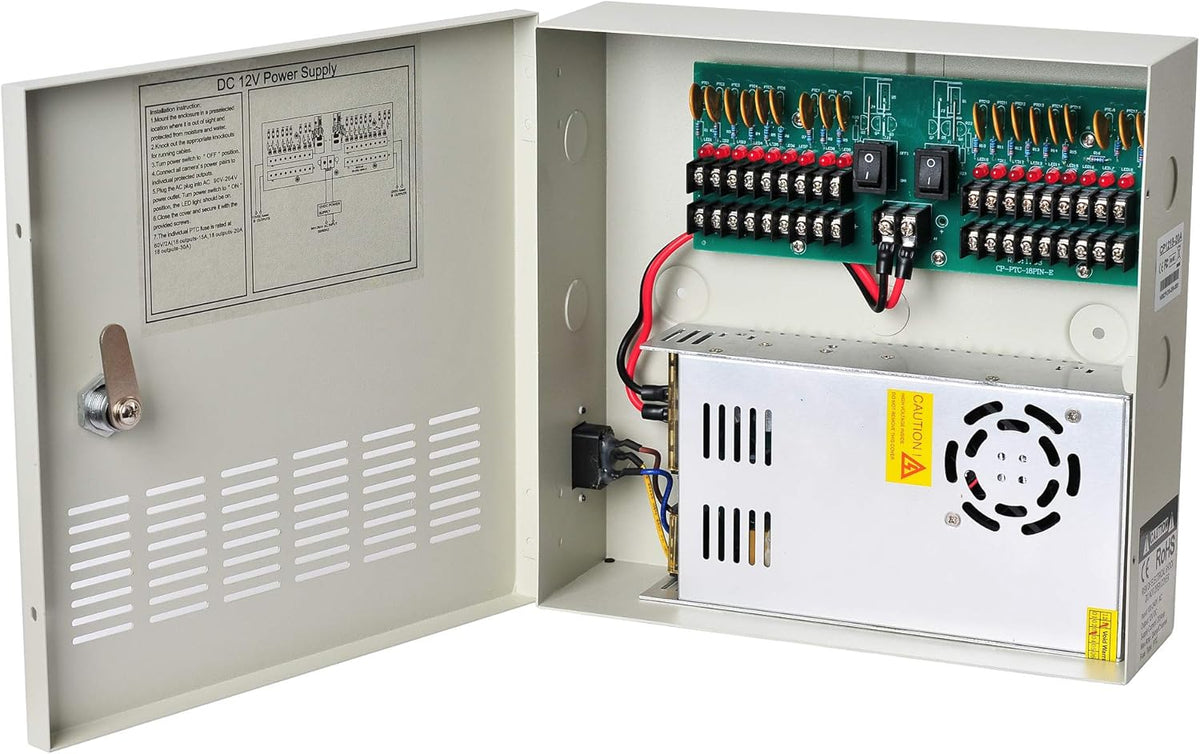 18 Channel DC12V 30 Amp CCTV Power Box N490