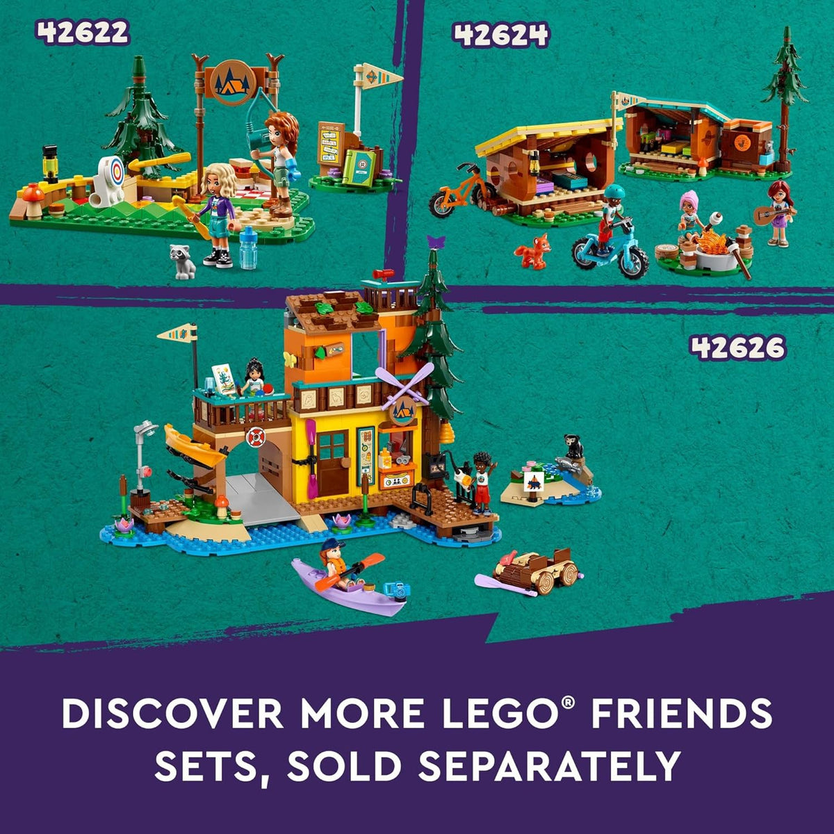 LEGO Friends Adventure Camp Tree House Toy with Doll Accessories, Outdoor Toy Playset for Kids with 5 Mini Dolls and 5 Animal Figures M533010