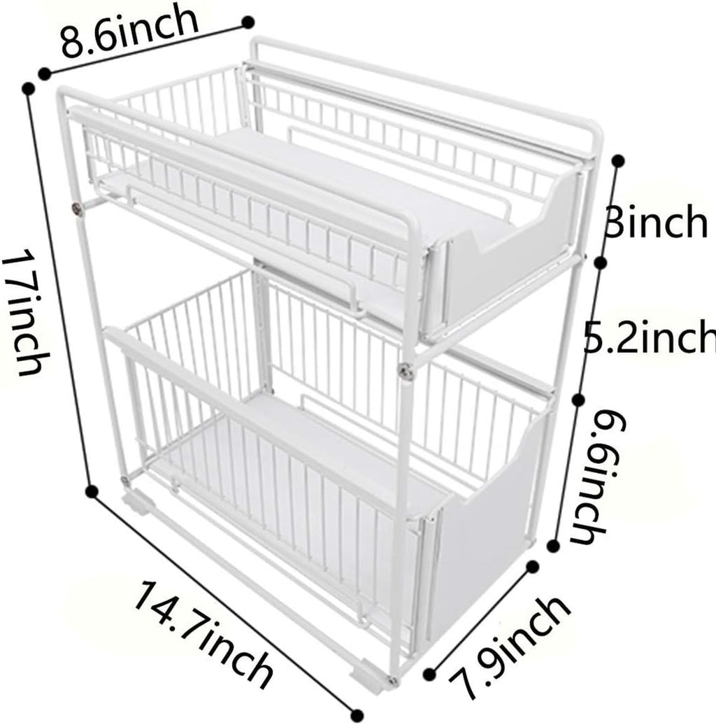 Under Sink Cabinet Organizer with Sliding Drawer B729