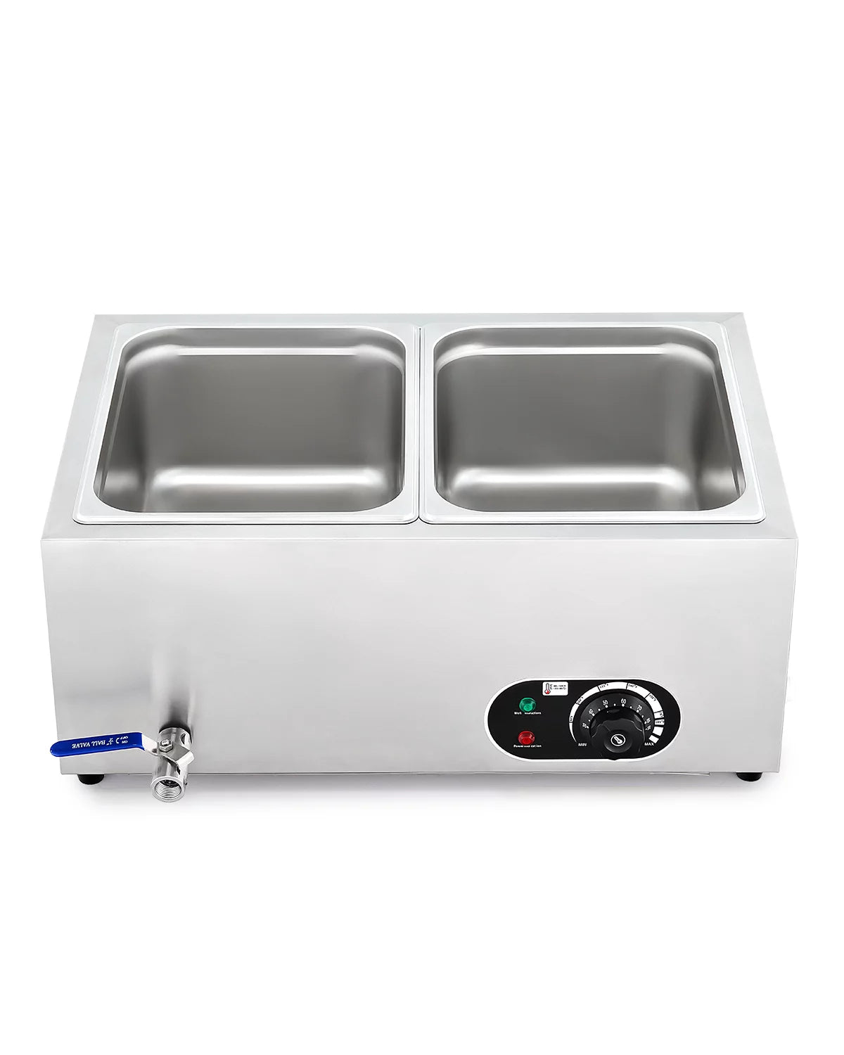 Commercial 2 Pan Bain Marie Food Warmer 1200W 20 Quart Electric Buffet Warmer X484733