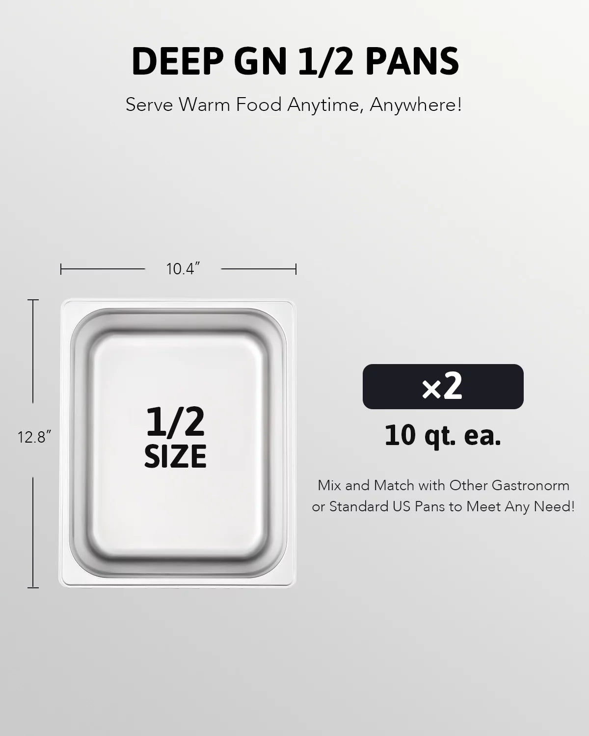 Commercial 2 Pan Bain Marie Food Warmer 1200W 20 Quart Electric Buffet Warmer X484733