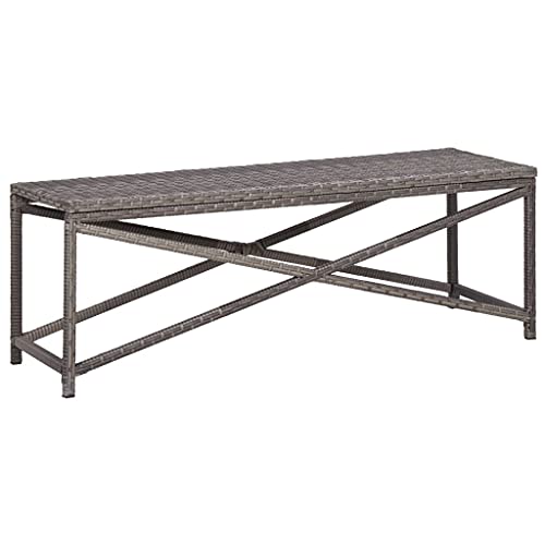 47.2" Poly Rattan Brown Patio Bench C901067