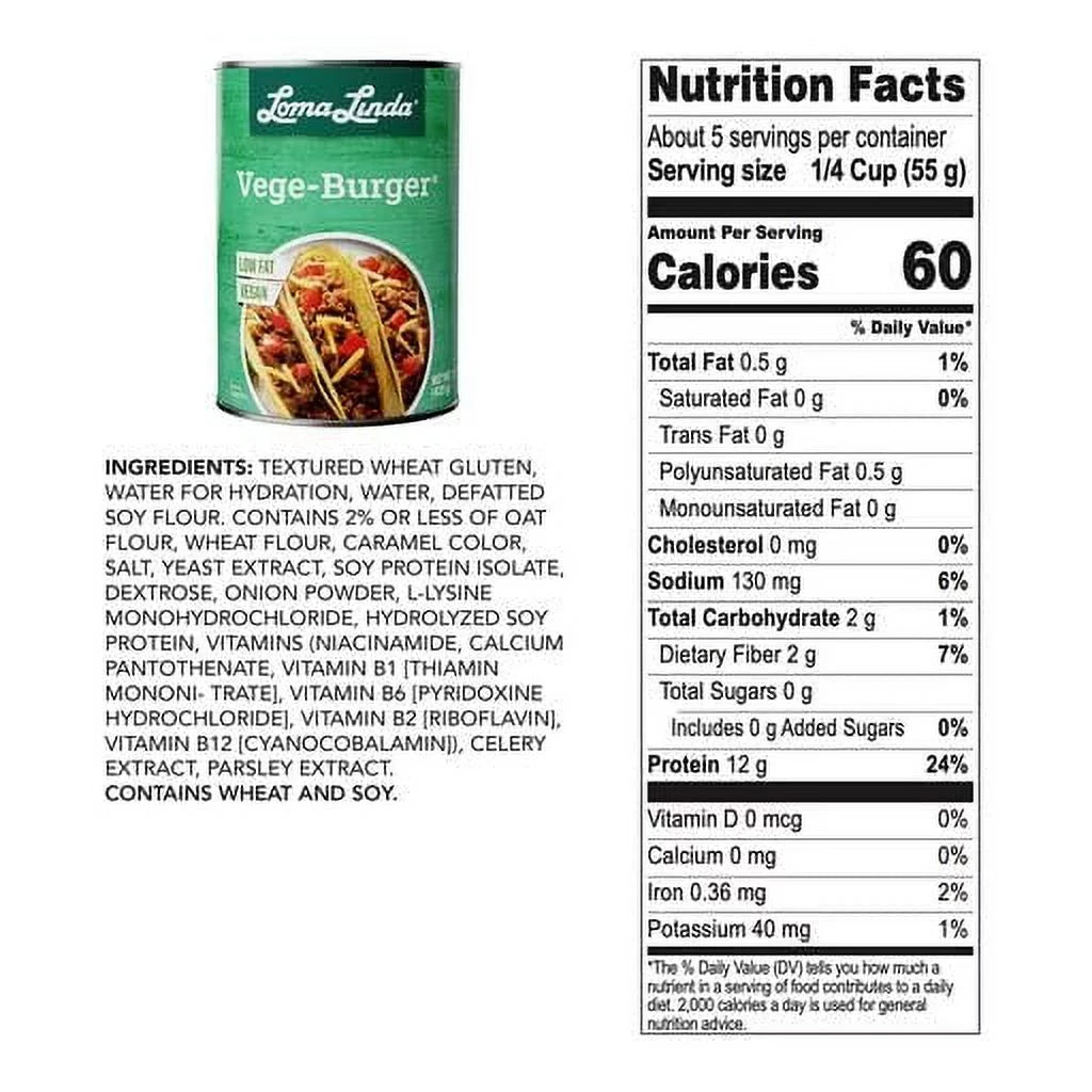12 pack 15 oz Vegan Vege Burger U693268