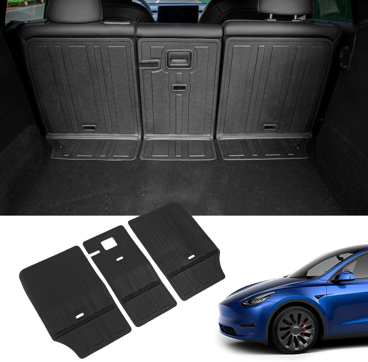 Tesla Model Y All Weather Trunk Mats Cargo Liners Set of 3 H34580