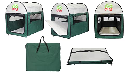 43" Soft Collapsible Dog Crate with Durable Mesh Windows, Forest Green Camo Q997941