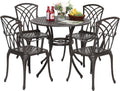 Cast Aluminum 4 Piece Patio Dining Set with Umbrella Hole J302160