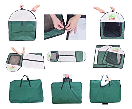 43" Soft Collapsible Dog Crate with Durable Mesh Windows, Forest Green Camo Q997941