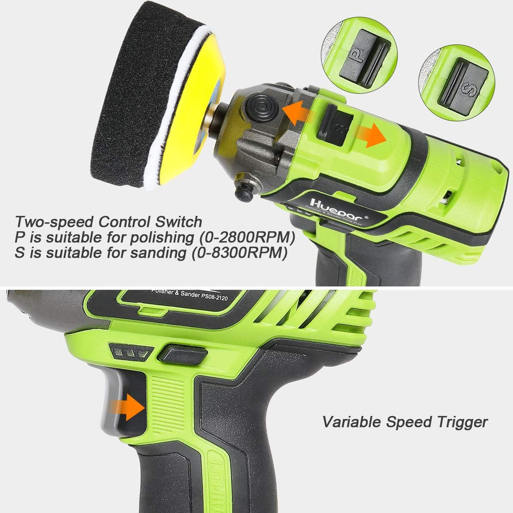 3-inch Cordless Variable Speed Polisher/Sander with 2 Li-ion Batteries F2745