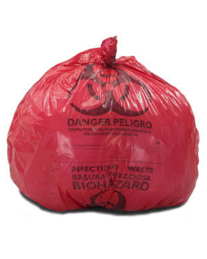 Red 8-10 Gal Medical Waste Trash Bags Case of 500 V5848