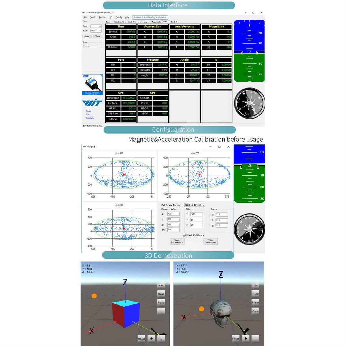 High-Precision 9-Axis Gyroscope Angle Magnetometer L28582