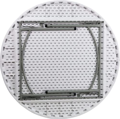 5 Pack 72" Round White Plastic Folding Table O8100