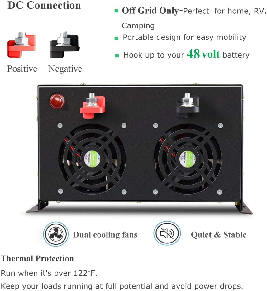 8000 Watt Pure Sine Wave Inverter 48V DC to 120V AC O63050