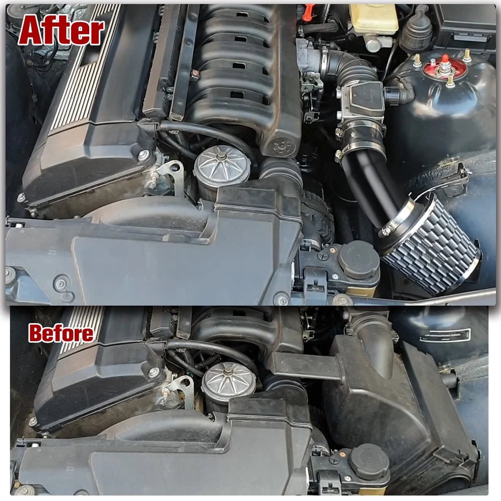 Blue Cold Air Intake Filter Kit Pipe Hose System Car Auto Part F550