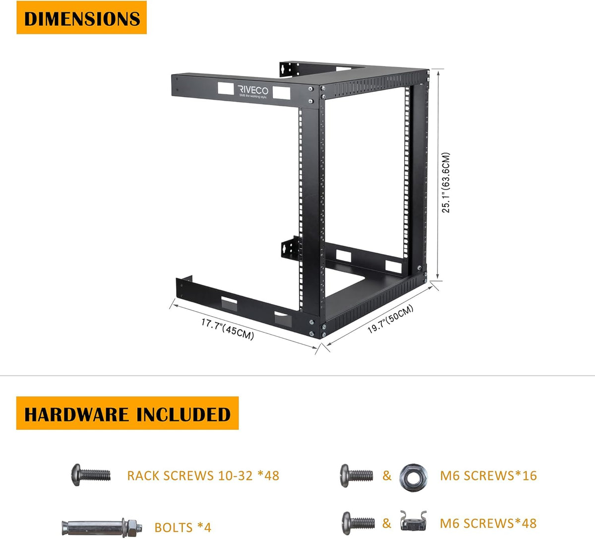 12U 19 Wall Mount Server Rack Black O6792