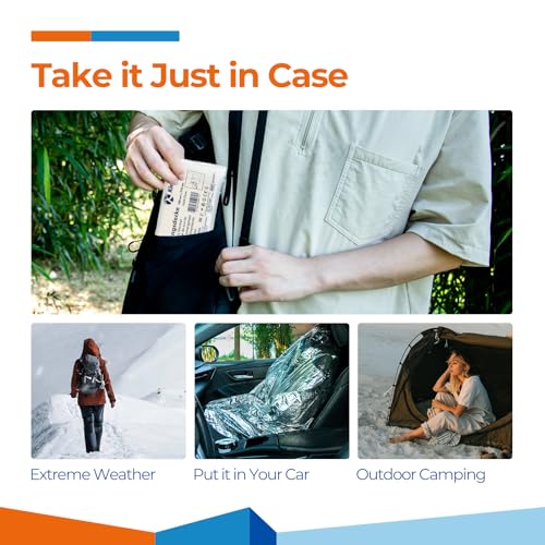 4 Pack Mylar Thermal Emergency Blankets 84" L x 52" W T72866