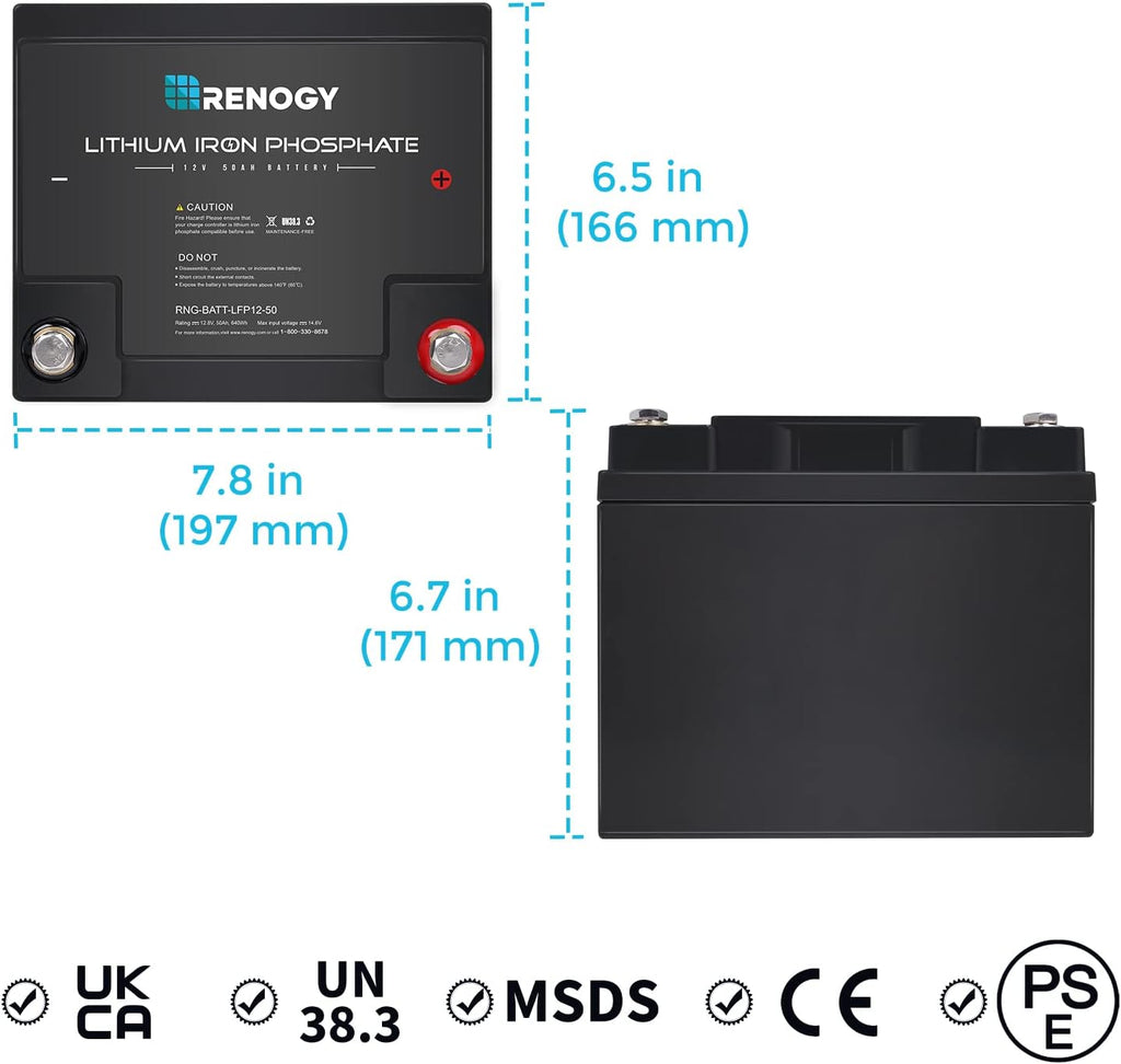 12 Volt 50Ah Lithium-Iron Phosphate Battery V4196