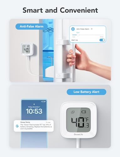 WiFi Freezer Thermometer Alarm with Remote App and Email Alert M3614