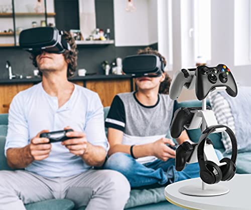 3 Tier Controller Stand with Headphone Holder, Smart Black U3682