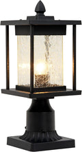 Waterproof Outdoor Post Light with Crackle Glass C635