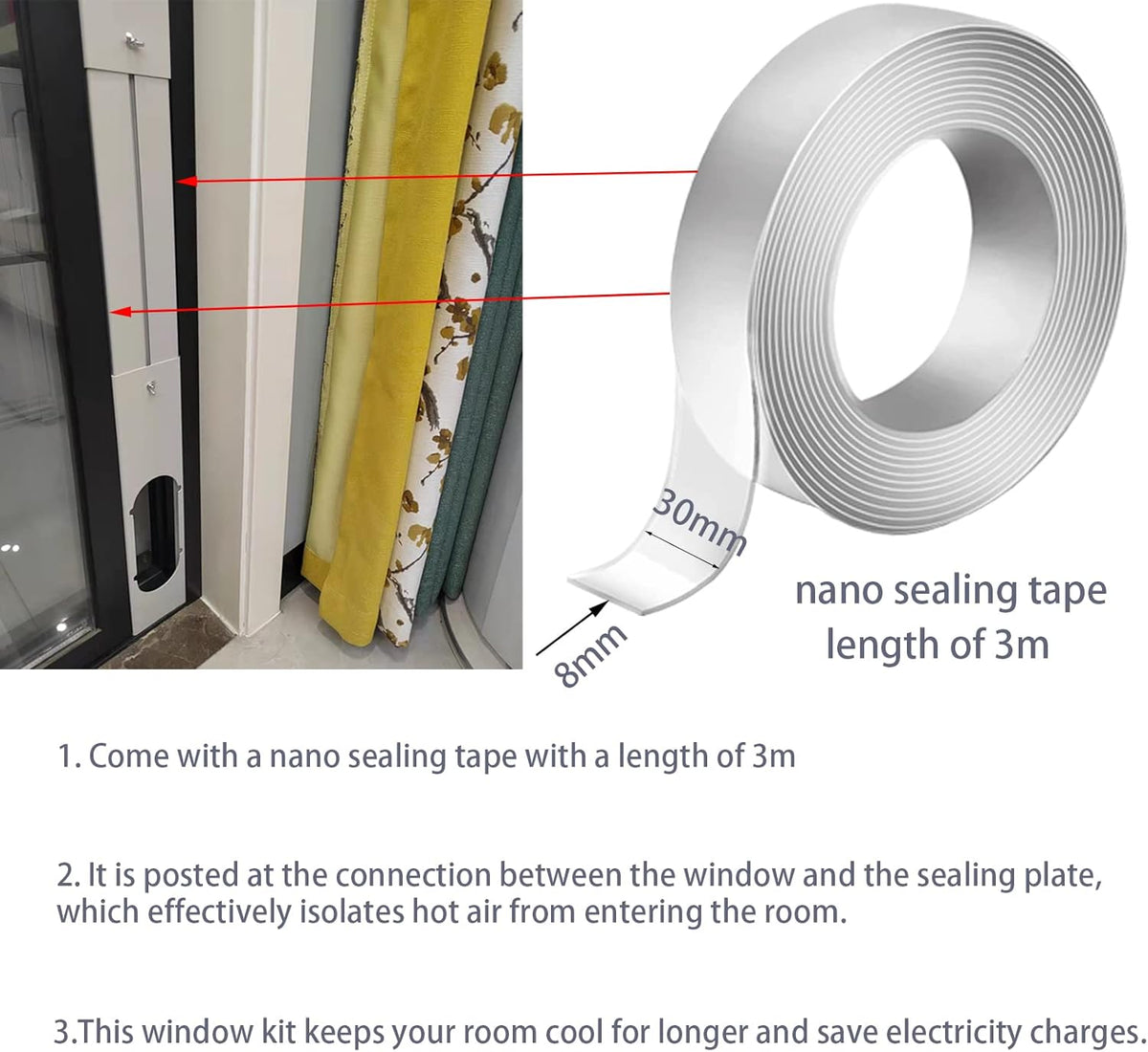 Portable Air Conditioner Window Kit with 5.9” Exhaust Hose, Pack of 2 A105