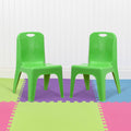 Green Plastic Stackable School Chair with Carrying Handle N47601