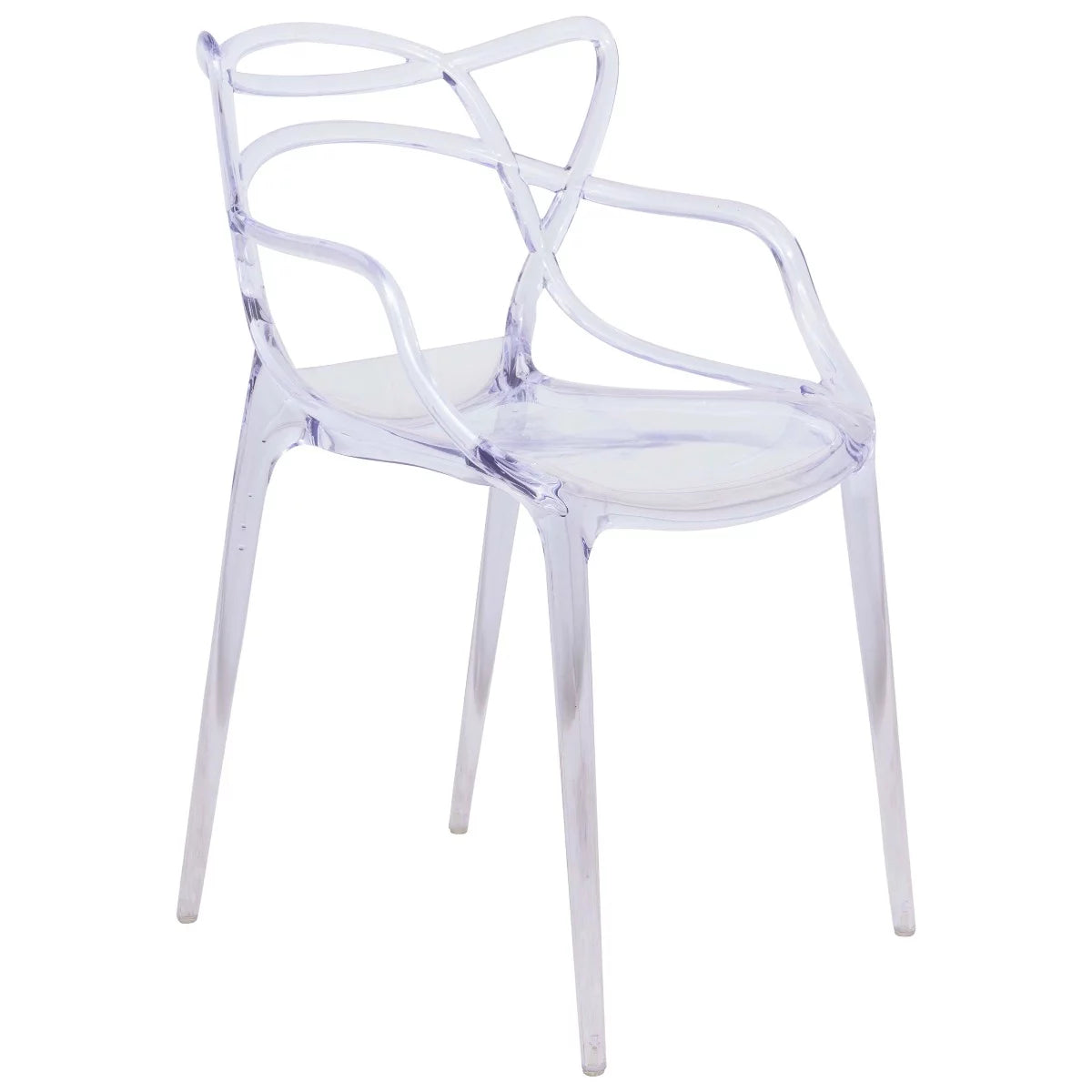 Clear Stackable Plastic Dining Armchair Set of 2 Y2169