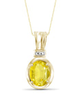 14K Gold Plated Silver Necklace with Genuine 2.00 CTW Yellow Sapphire X160501