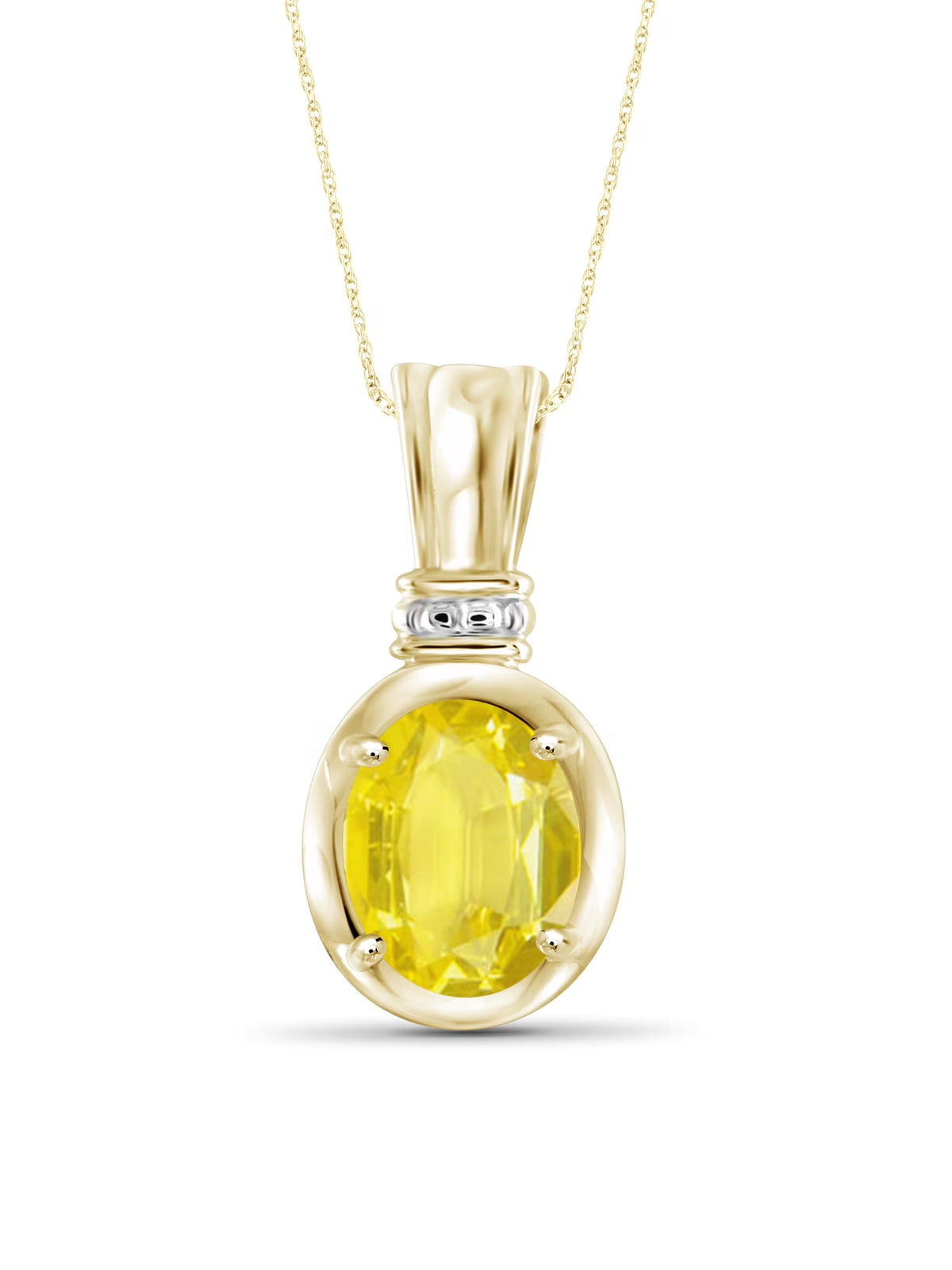 14K Gold Plated Silver Necklace with Genuine 2.00 CTW Yellow Sapphire X160501