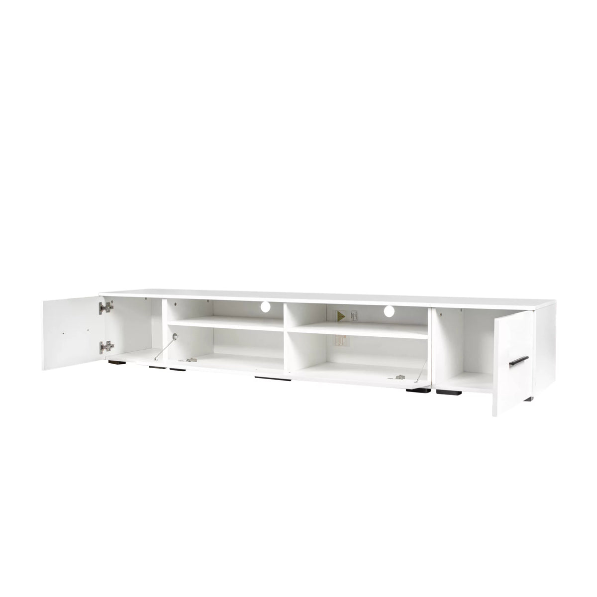 White TV Stand with LED Lights D856