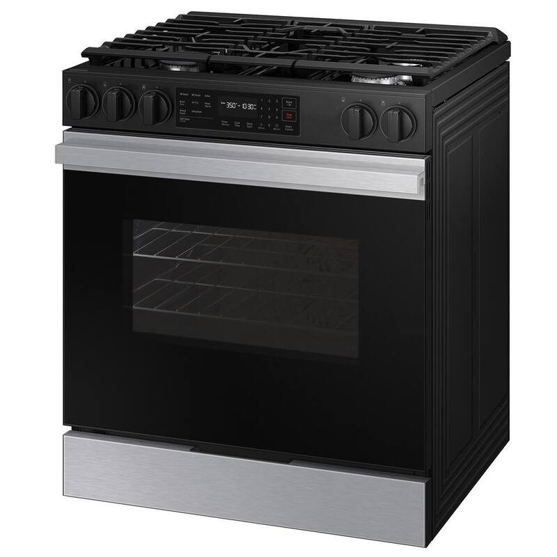 30 in. 6.0 cu. ft. 5 Burner Smart Slide-In Gas Range in Stainless Steel H610574