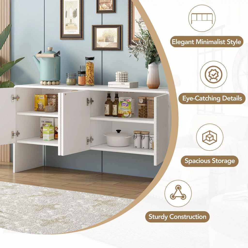 60" Wooden Sideboard with 4 Doors M38601
